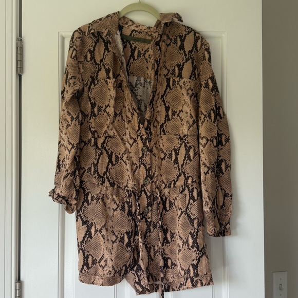 Enza Costa Snake Print Button-Up Romper - Picture 3 of 7